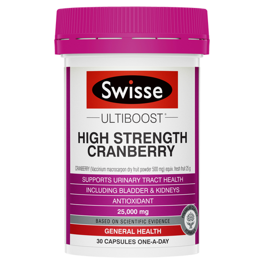 Swisse Ultiboost High Strength Cranberry 30 Capsules Urinary Tract Health UTI