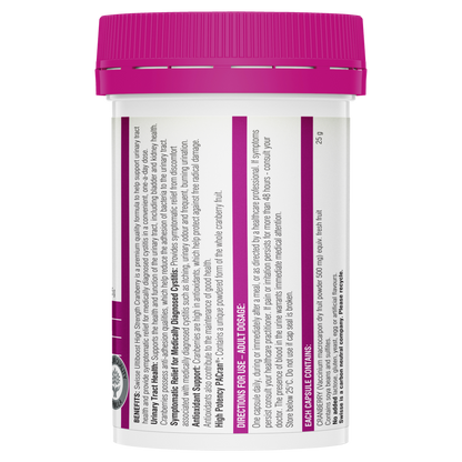 Swisse Ultiboost High Strength Cranberry 30 Capsules Urinary Tract Health UTI