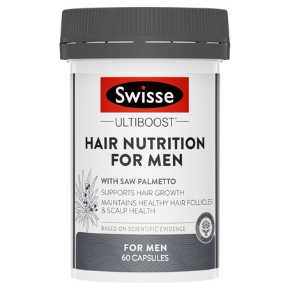 Swisse Ultiboost Hair Nutrition for Men 60 Capsules Supports Hair Growth