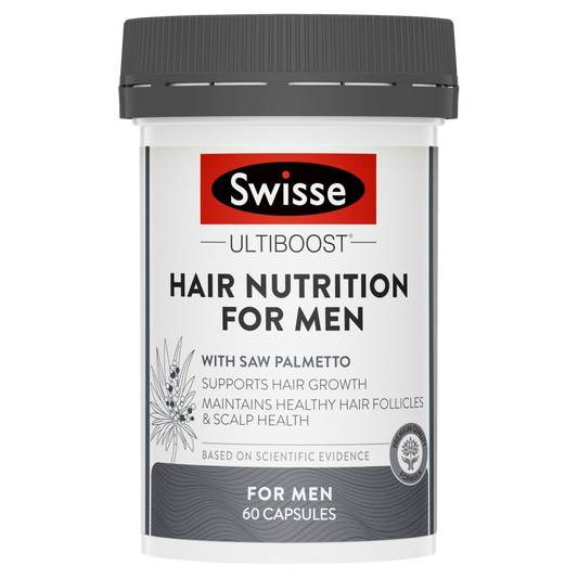 Swisse Ultiboost Hair Nutrition for Men 60 Capsules Supports Hair Growth