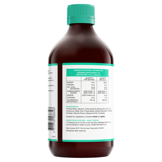 Swisse Chlorophyll 500mL Oral Liquid - Spearmint Flavour