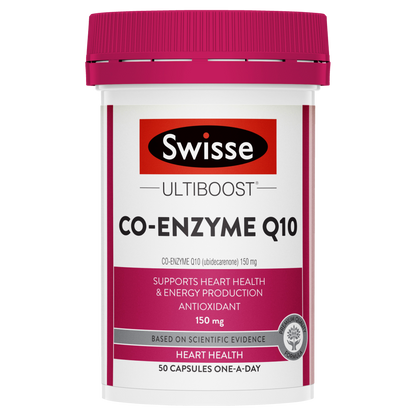 Swisse Ultiboost Co-Enzyme Q10 50 Capsules CoQ10 150mg Heart Health Antioxidant