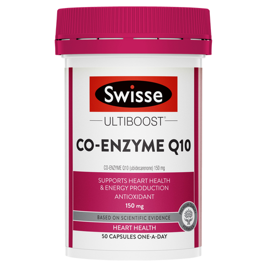 Swisse Ultiboost Co-Enzyme Q10 50 Capsules CoQ10 150mg Heart Health Antioxidant