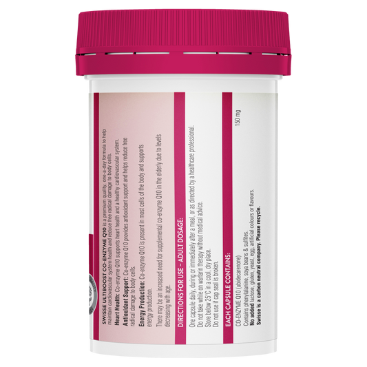 Swisse Ultiboost Co-Enzyme Q10 50 Capsules CoQ10 150mg Heart Health Antioxidant