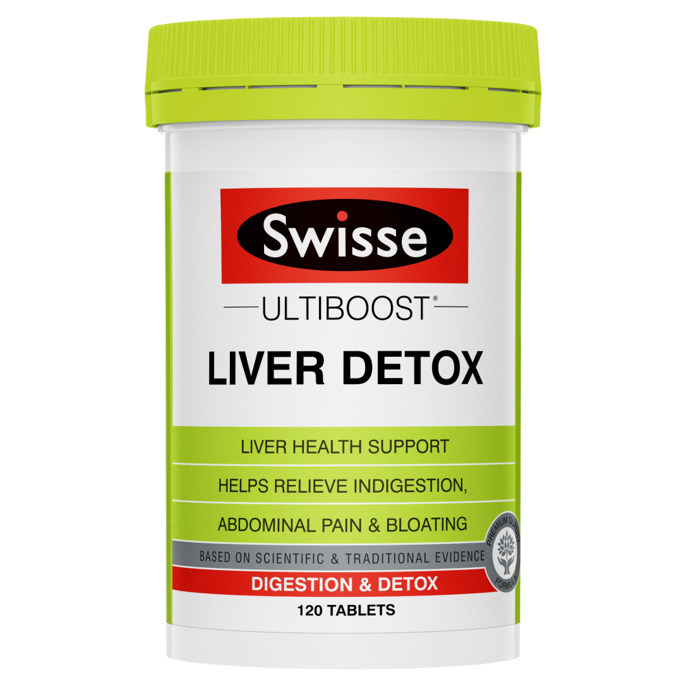 Swisse Ultiboost Liver Detox 120 Tablets Bloating Indigestion Milk Thistle