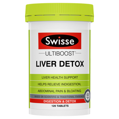 Swisse Ultiboost Liver Detox 120 Tablets Bloating Indigestion Milk Thistle