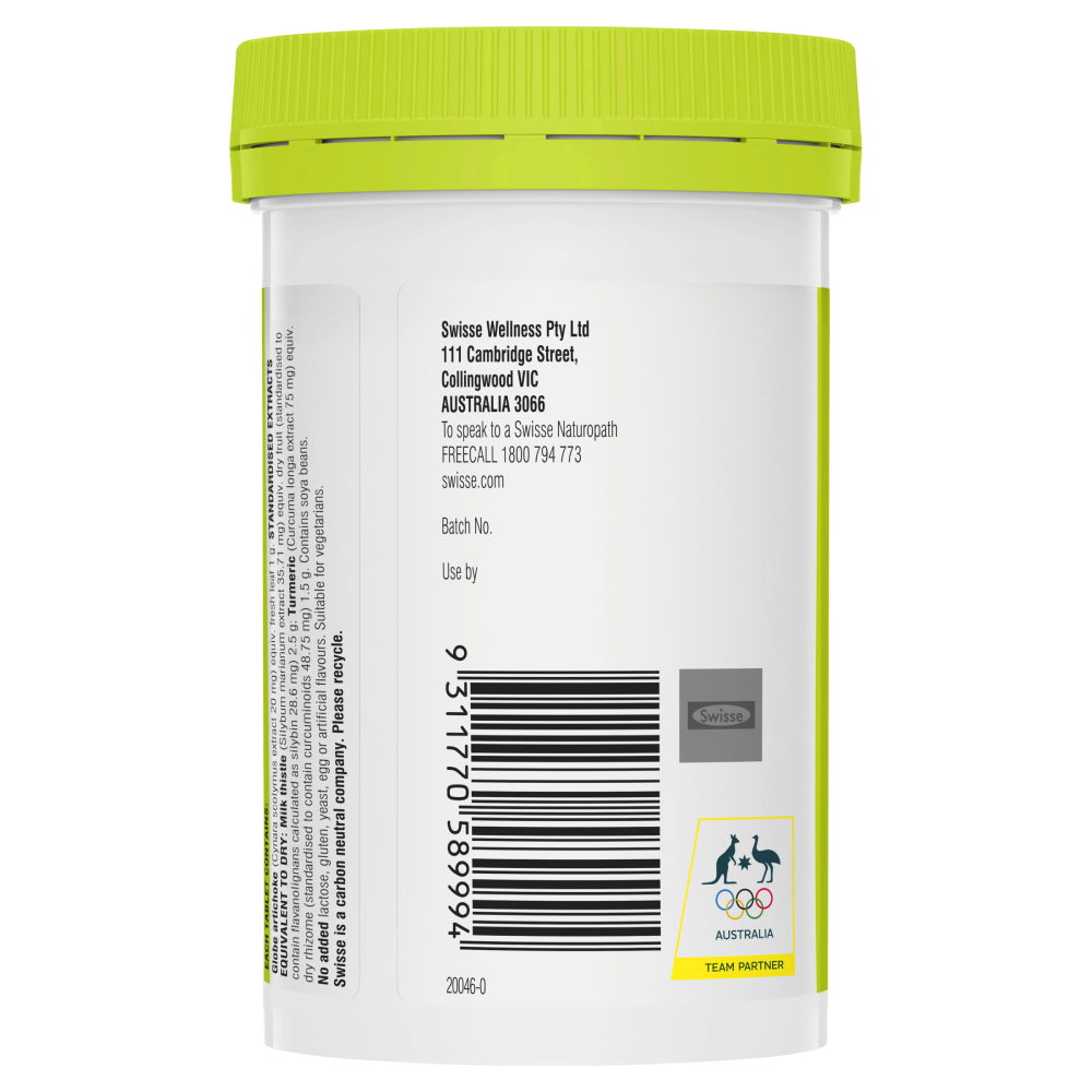 Swisse Ultiboost Liver Detox 120 Tablets Bloating Indigestion Milk Thistle