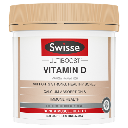 Swisse Ultiboost Vitamin D 400 Capsules D3 1000IU Bone Health