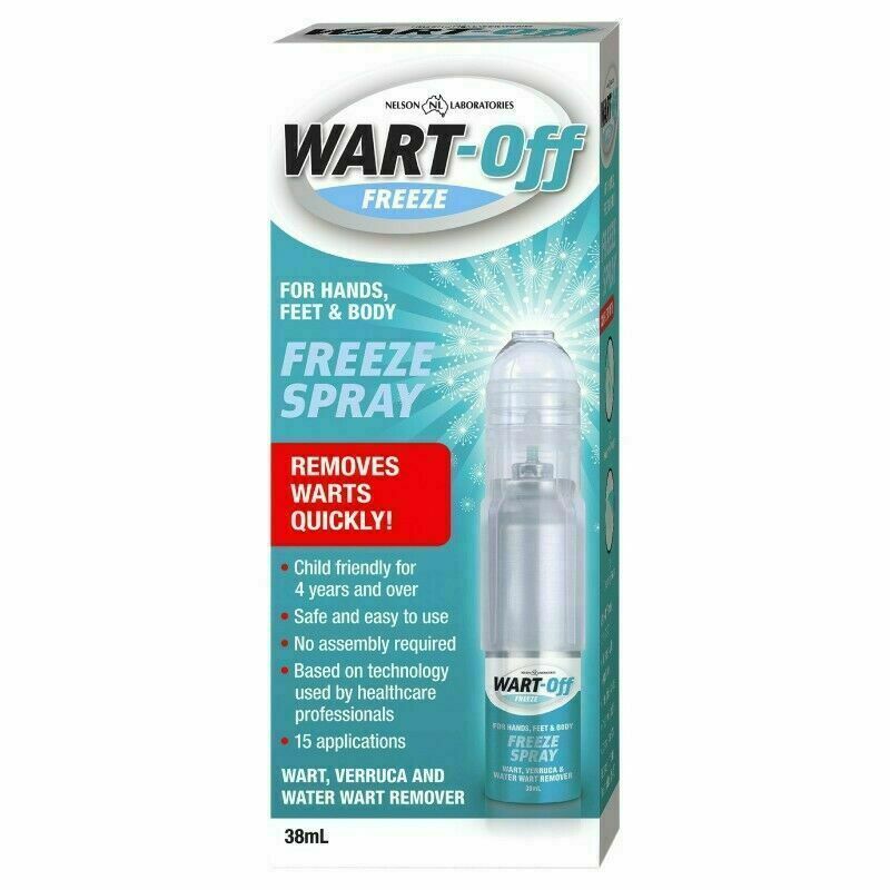 Wart-Off Freeze Spray 38mL Removes Warts Quickly for Hands, Feet & Body