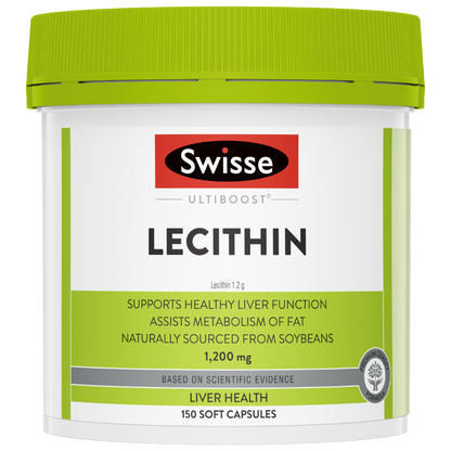 Swisse Ultiboost Lecithin 1200mg 150 Capsules Supports Healthy Liver Function