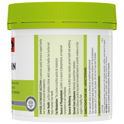 Swisse Ultiboost Lecithin 1200mg 150 Capsules Supports Healthy Liver Function