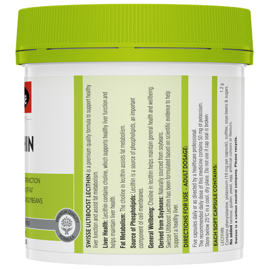 Swisse Ultiboost Lecithin 1200mg 150 Capsules Supports Healthy Liver Function
