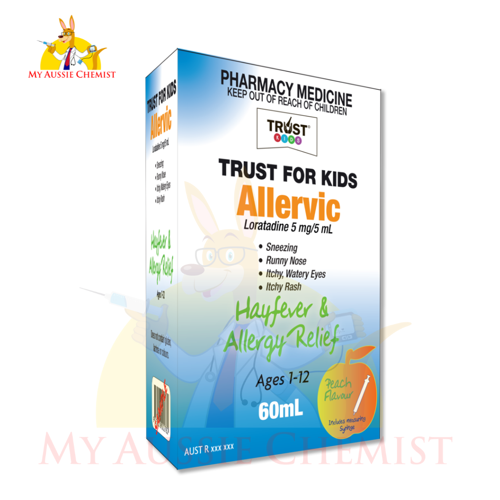 Trust 60ml- SAME AS Claratyne Children's Hayfever & Allergy Relief Syrup PEACH