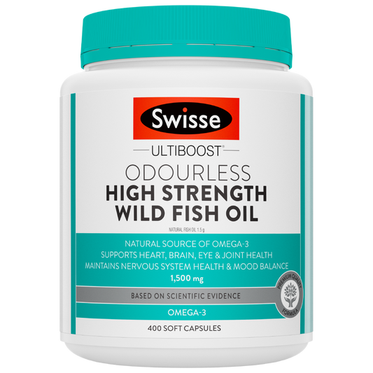 Swisse Ultiboost Odourless High Strength Wild Fish Oil 400 Soft Capsules 1500mg