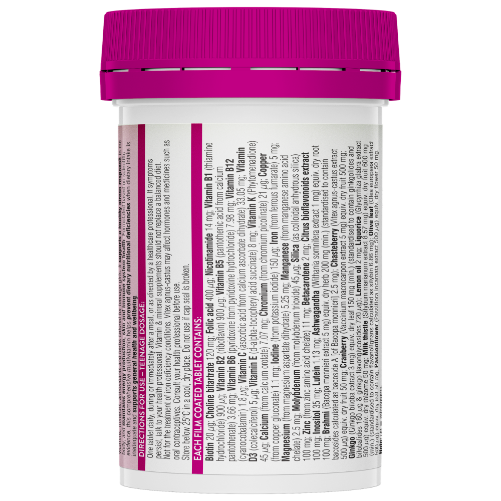 Swisse Ultivite Teenage Women's Multivitamin 60 Tablets Energy Stress Girls