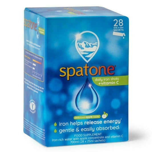 Spatone Liquid Iron Supplement 28 Sachets - Apple Flavour 100% Natural Vegan