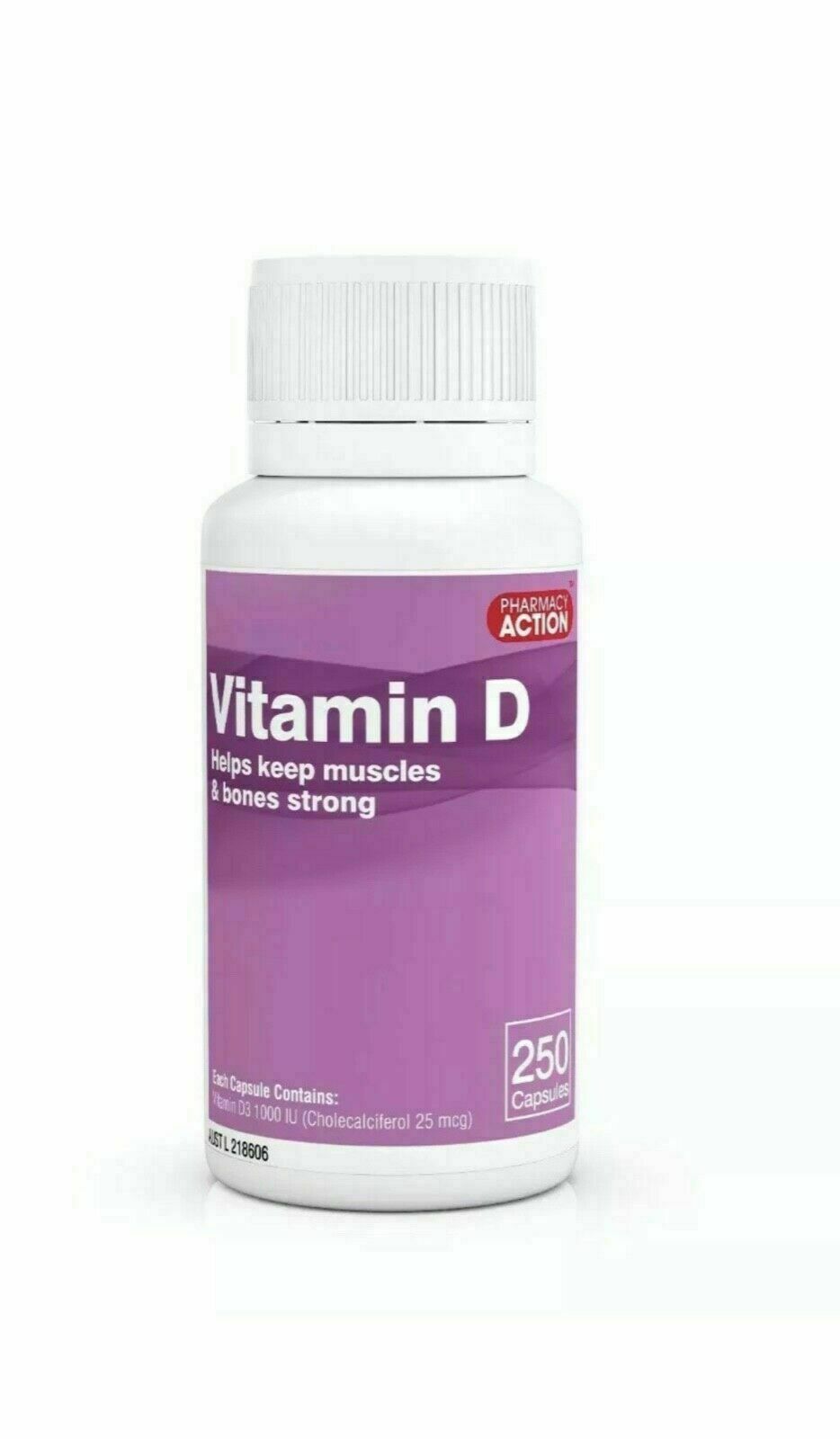 VITAMIN D D3 1000IU 500 CAPSULES (PHARMACY Action Twin Pack)-OSTELIN Generic