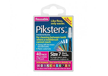 Piksters Interdental Brushes Reusable Dental Floss Brush 40Pk All Size Available