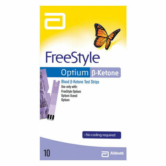 Abbott FreeStyle Optium Ketone Test Strips Blood Ketone Testing 10 Pack