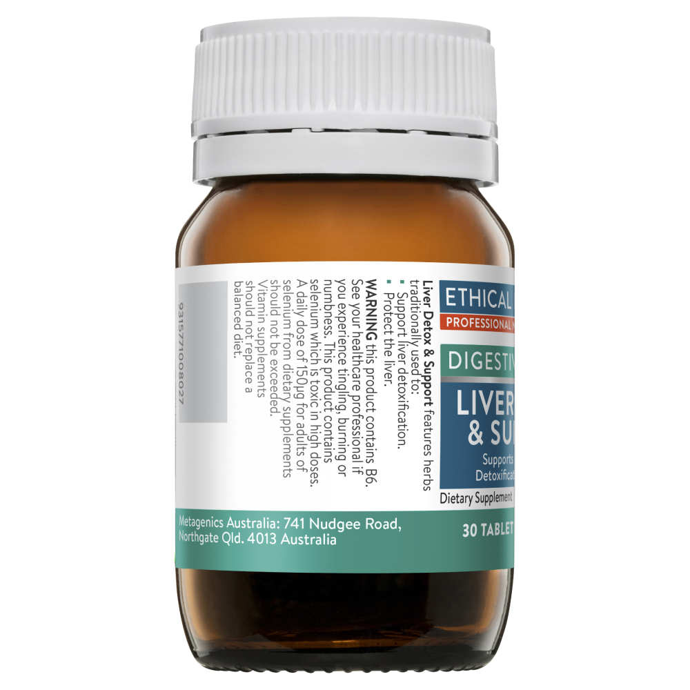 Ethical Nutrients Liver Detox & Support 30 Tablets Healthy Liver Function