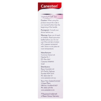 Canesten Vaginal pH Self Test Diagnose Common Vaginal Infections
