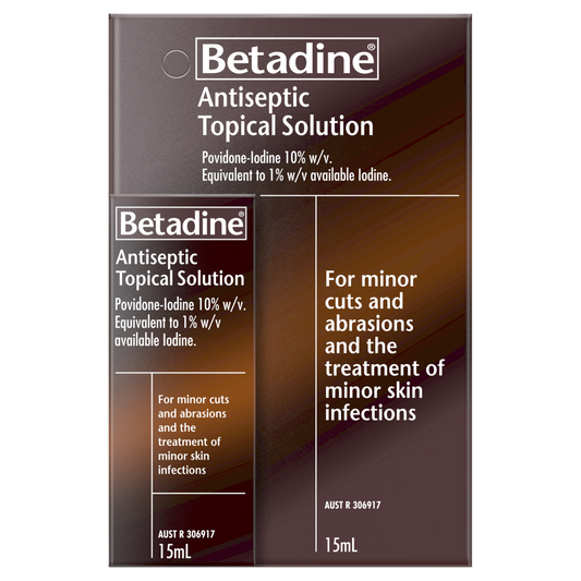 Betadine Antiseptic Topical Solution 15mL Treats Minor Cuts and Abrasions