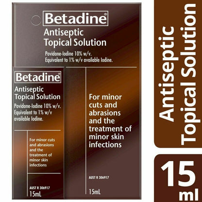 Betadine Antiseptic Topical Solution 15mL Treats Minor Cuts and Abrasions