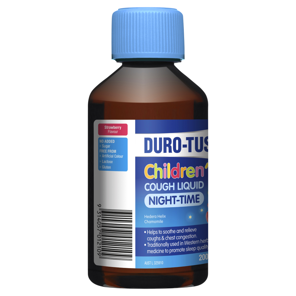 Duro-Tuss Children's Cough Liquid Night-Time 200mL - Natural Strawberry DuroTuss