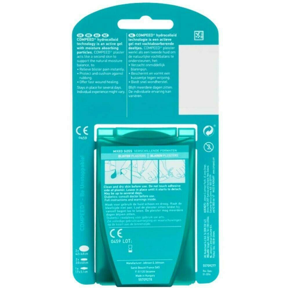 Compeed Blister Plasters 5pk - Mixed Includes (2 x Small 2 x Medium 1 x On Toes)