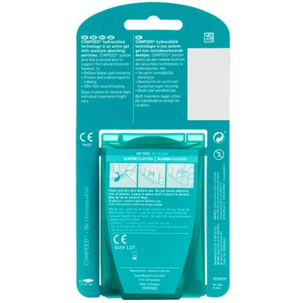 Compeed Blister Plasters 8pk - On Toes Relieves Pain Instantly & Heals Fast