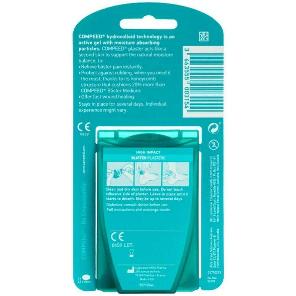 Compeed Blister Plasters 5pk - Sports Heel High Impact Extra Cushioning Blisters