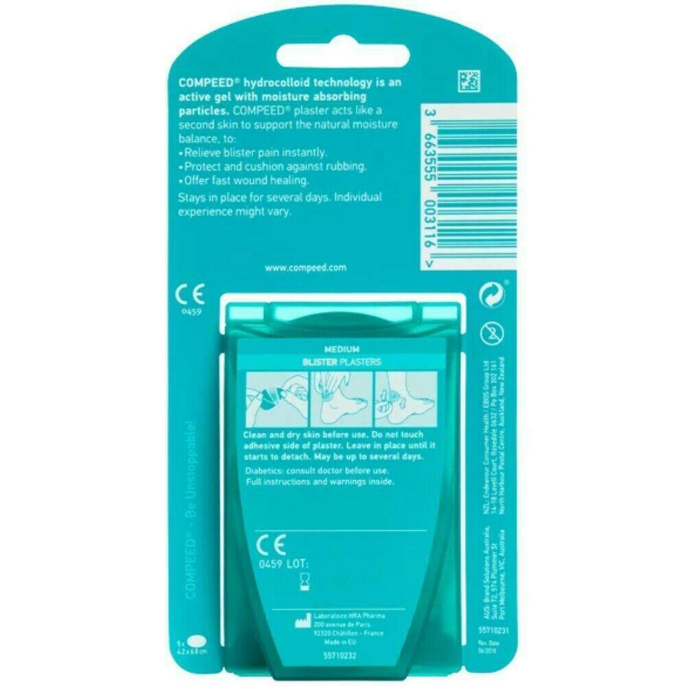 Compeed Blister Plasters 5pk - Medium Relieves Pain Instantly & Heals Fast