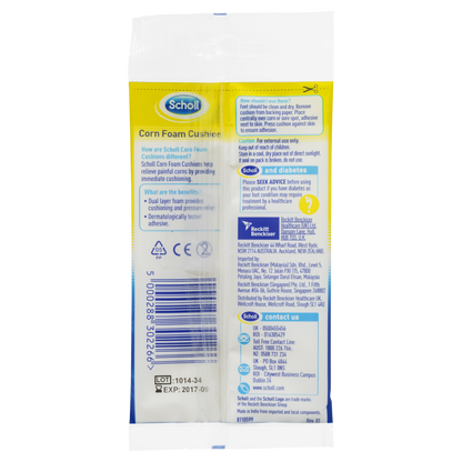Scholl Corn Foam Cushions 9 Pack Cushioning Immediate Pain Pressure Relief