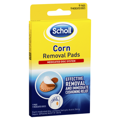 Scholl Corn Removal Pads 9 Pack Medicated Disc System Dressing Cushioning Relief