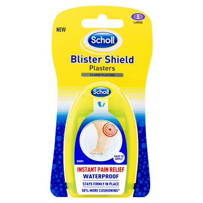 Scholl Blister Shield Plasters 5 Pack - Large Instant Pain Relief Waterpro
