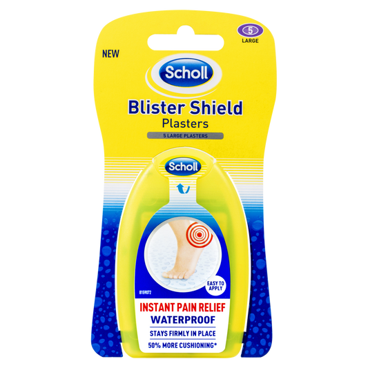 Scholl Blister Shield Plasters 5 Pack - Large Instant Pain Relief Waterpro