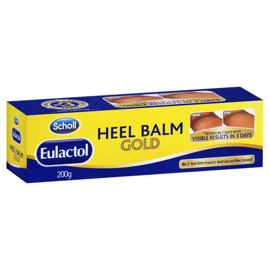 Scholl Eulactol Heel Balm Gold 200g Smooths Softens Hydrates Dry Cracked Skin