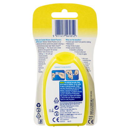 Scholl Blister Shield Plasters 5 Pack - Large Instant Pain Relief Waterpro