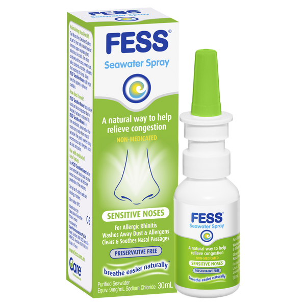 Fess Seawater Spray Sensitive Noses 30mL Congestion Relief NonMedicat