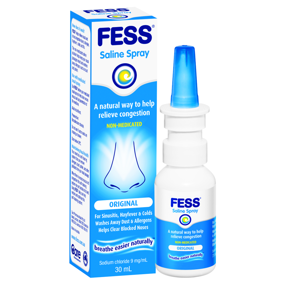 Fess Saline Spray Original 30mL Non-Medicated Relieve Nasal Sinus Congestion