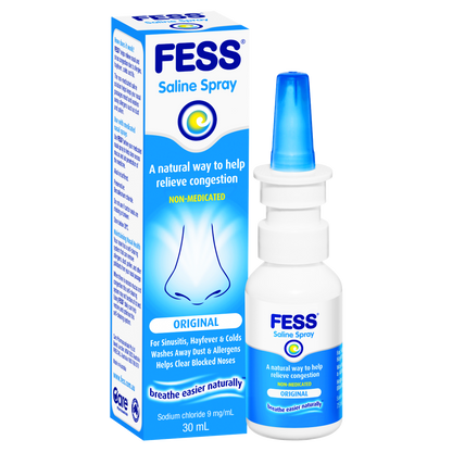 Fess Saline Spray Original 30mL Non-Medicated Relieve Nasal Sinus Congestion