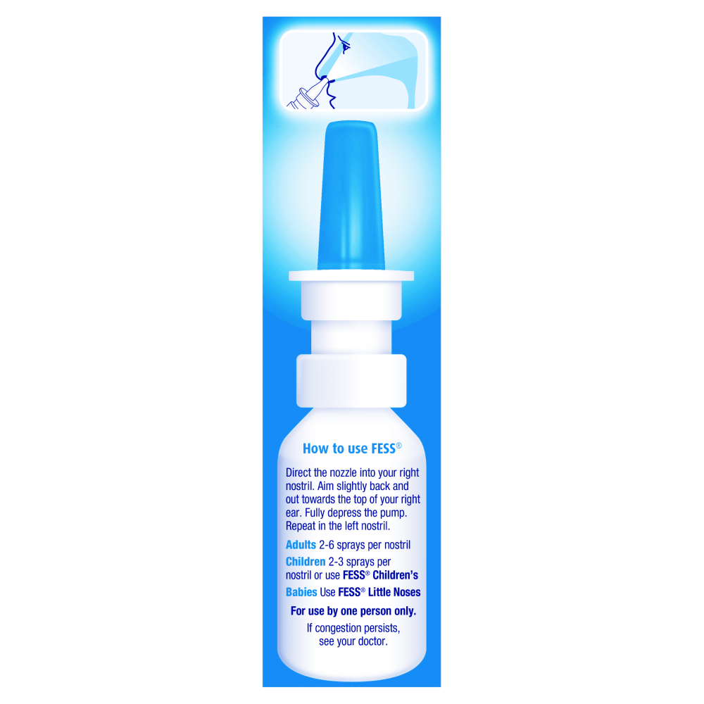 Fess Saline Spray Original 30mL Non-Medicated Relieve Nasal Sinus Congestion