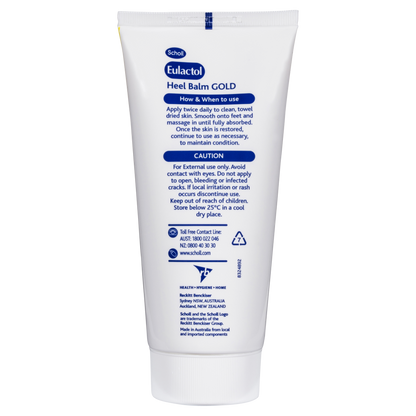 Scholl Eulactol Heel Balm Gold 200g Smooths Softens Hydrates Dry Cracked Skin