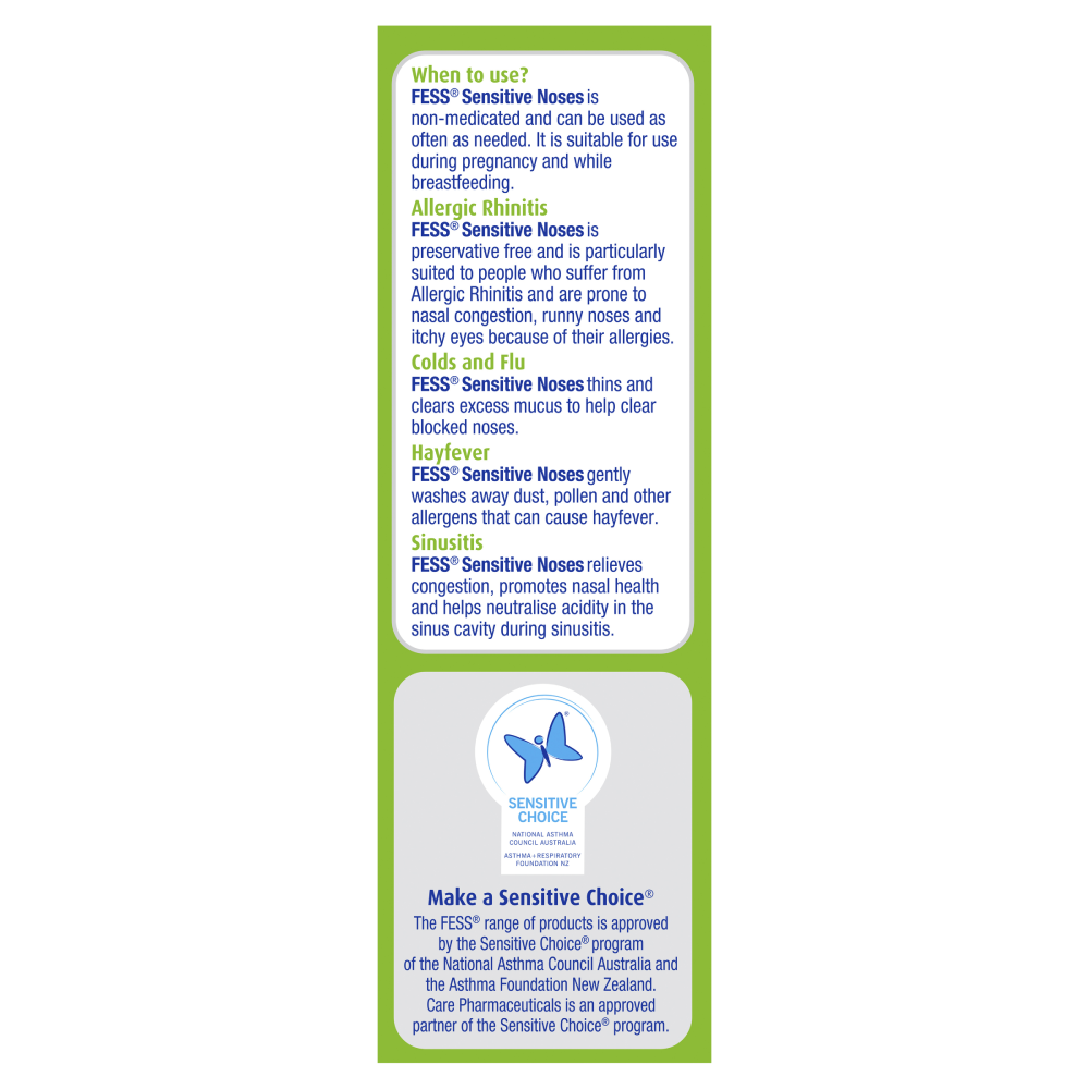 Fess Seawater Spray Sensitive Noses 30mL Congestion Relief Non-Medicated