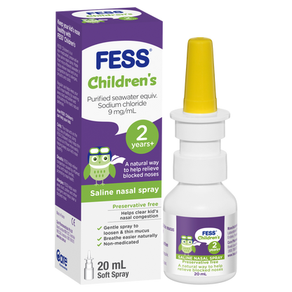 Fess Children's Saline Nasal Spray 2 Years+ 20mL Relieve Blocked Noses