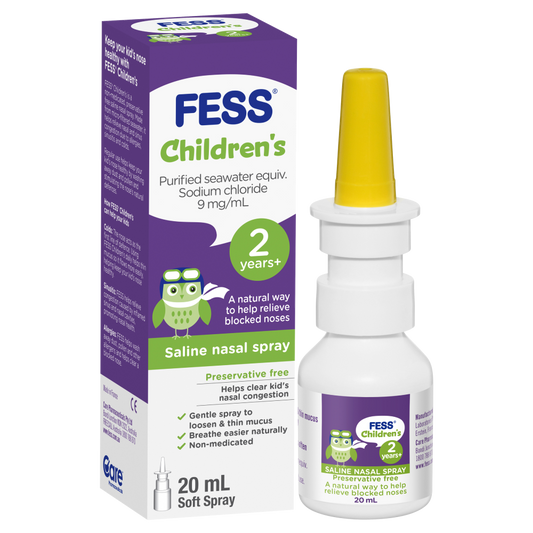 Fess Children's Saline Nasal Spray 2 Years+ 20mL Relieve Blocked Noses