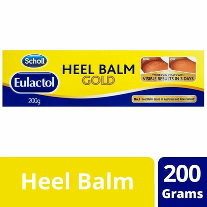 Scholl Eulactol Heel Balm Gold 200g Smooths Softens Hydrates Dry Cracked Skin
