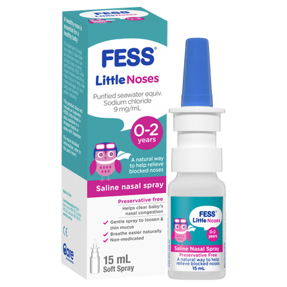 Fess Little Noses Saline Nasal Spray 15mL Relieve Blocked Noses 0-2 Years