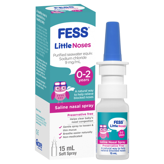Fess Little Noses Saline Nasal Spray 15mL Relieve Blocked Noses 0-2 Years