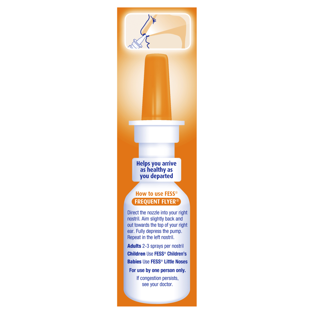 Fess Saline Spray Frequent Flyer 30mL Nasal Relieve Congestion Non-Medicated